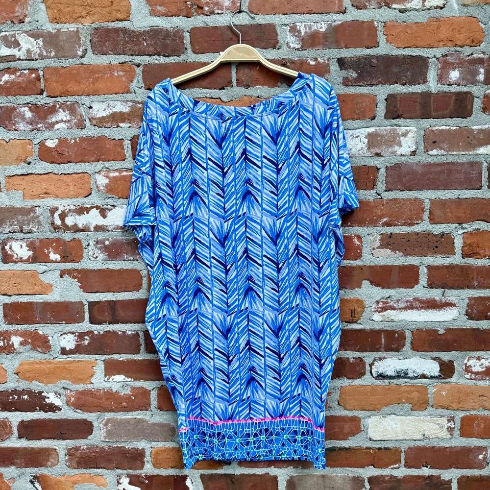 LILLY PULITZER Lowe Costa Verde Engineered Lapis Blue Dress Medium - Picture 3 of 6